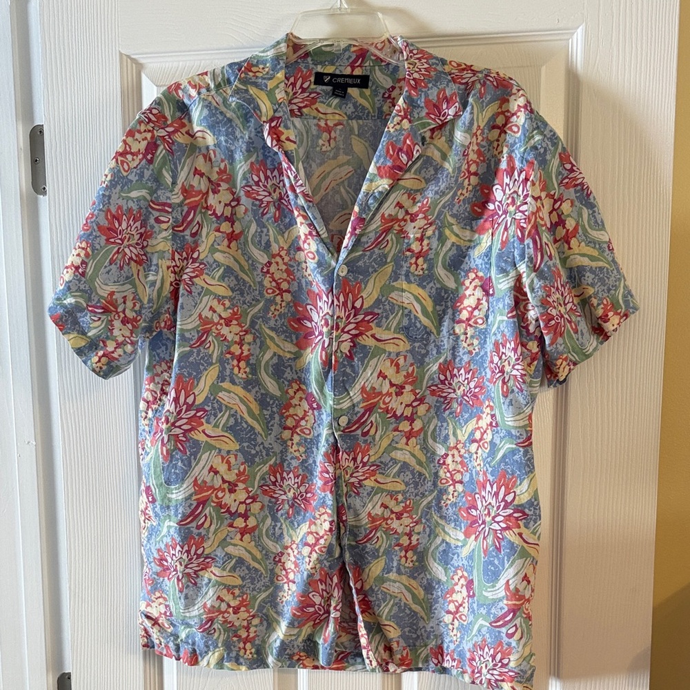 Daniel Cremieux Floral Casual Shirt - Blue and Red